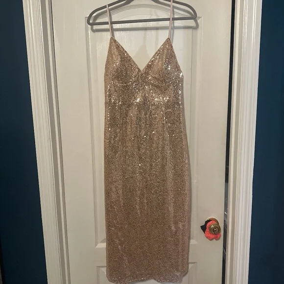 Formal Dress Fashion Nova Honor Sequin Dress Dresses Gold Sequin Dress With  Slit Poshmark